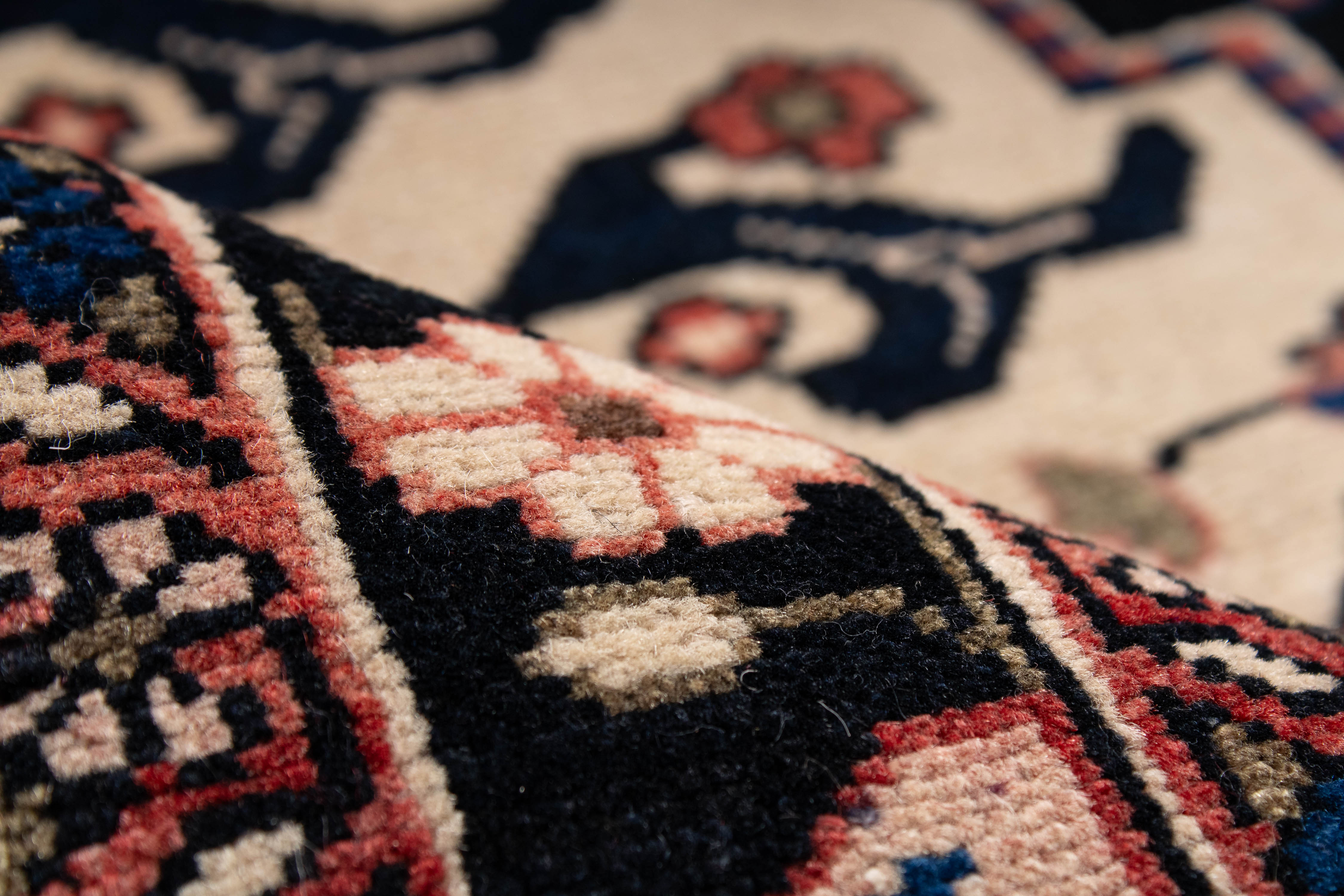 Semi-Antique Persian Hamadan Rug <br> 4'6 x 7'0