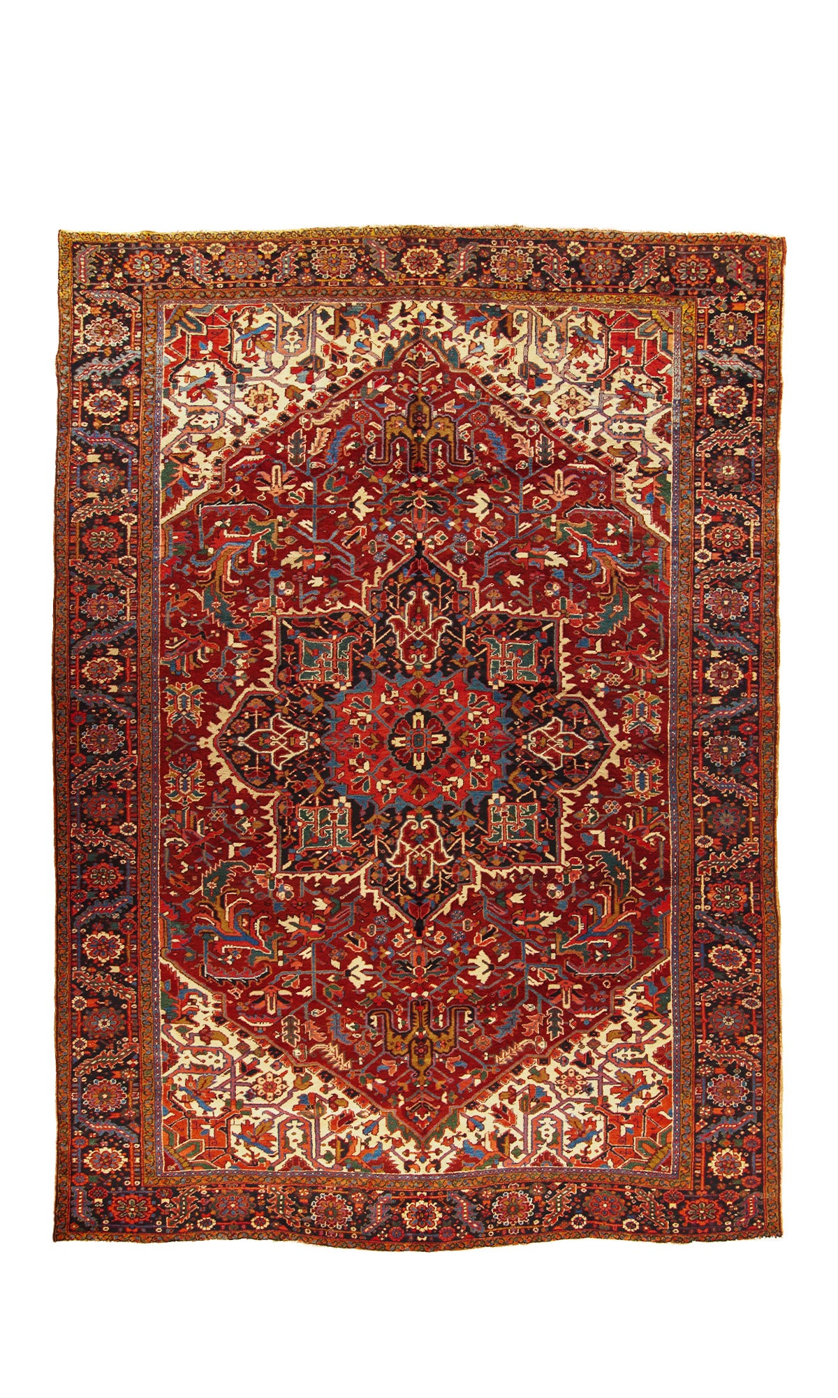 Semi-Antique Persian Heriz Rug <br> 9'0 x 12'0