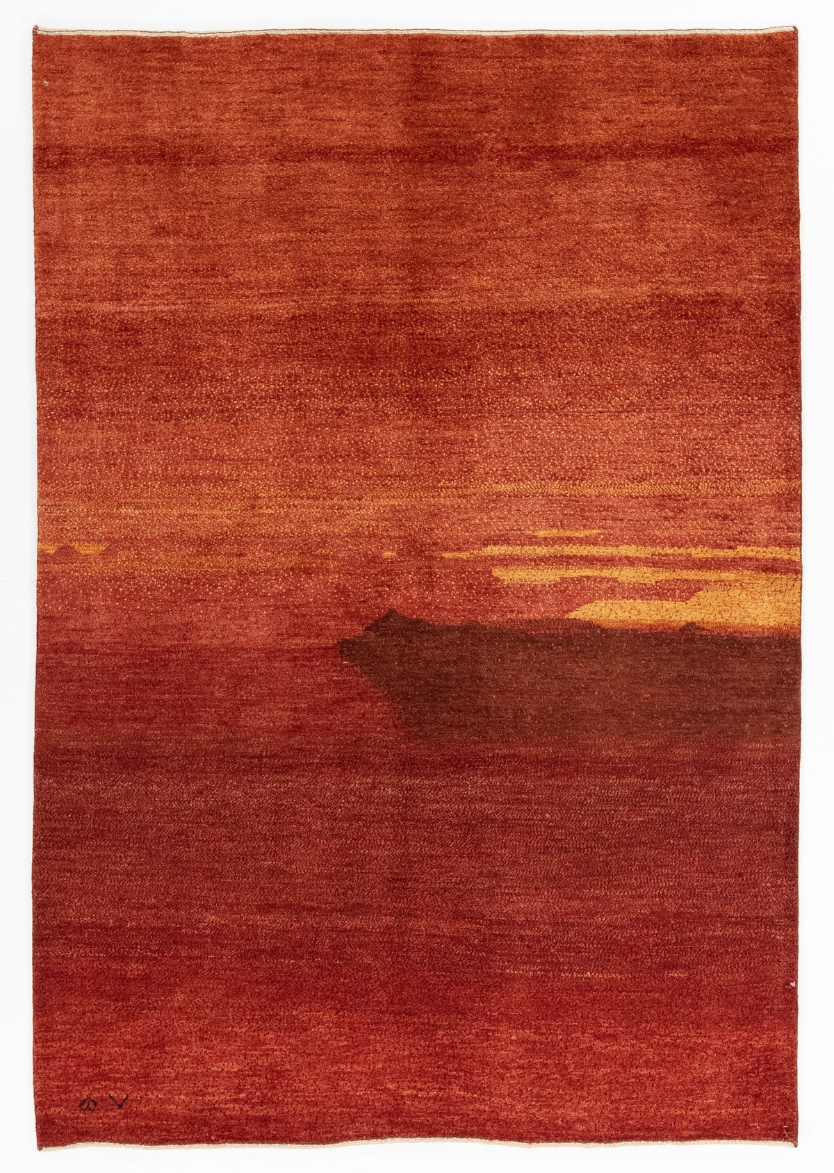 New Persian Gabbeh Rug | Modern Red Area Rug